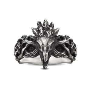 Horror tribal skull roots ring