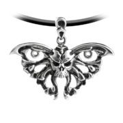 Butterfly skull silver pendant