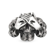 blind terror skull hands eyes silver ring