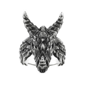 dragon skull silver ring